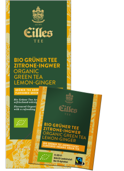 Čaj EILLES BIO & FAIRTRADE - zelený čaj citrón a zázvor 1 x 25 ks x 1,5 g